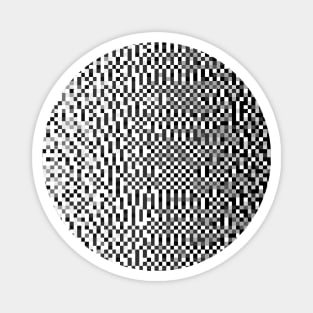 Black and White Retro Pixels Gradient Design Magnet